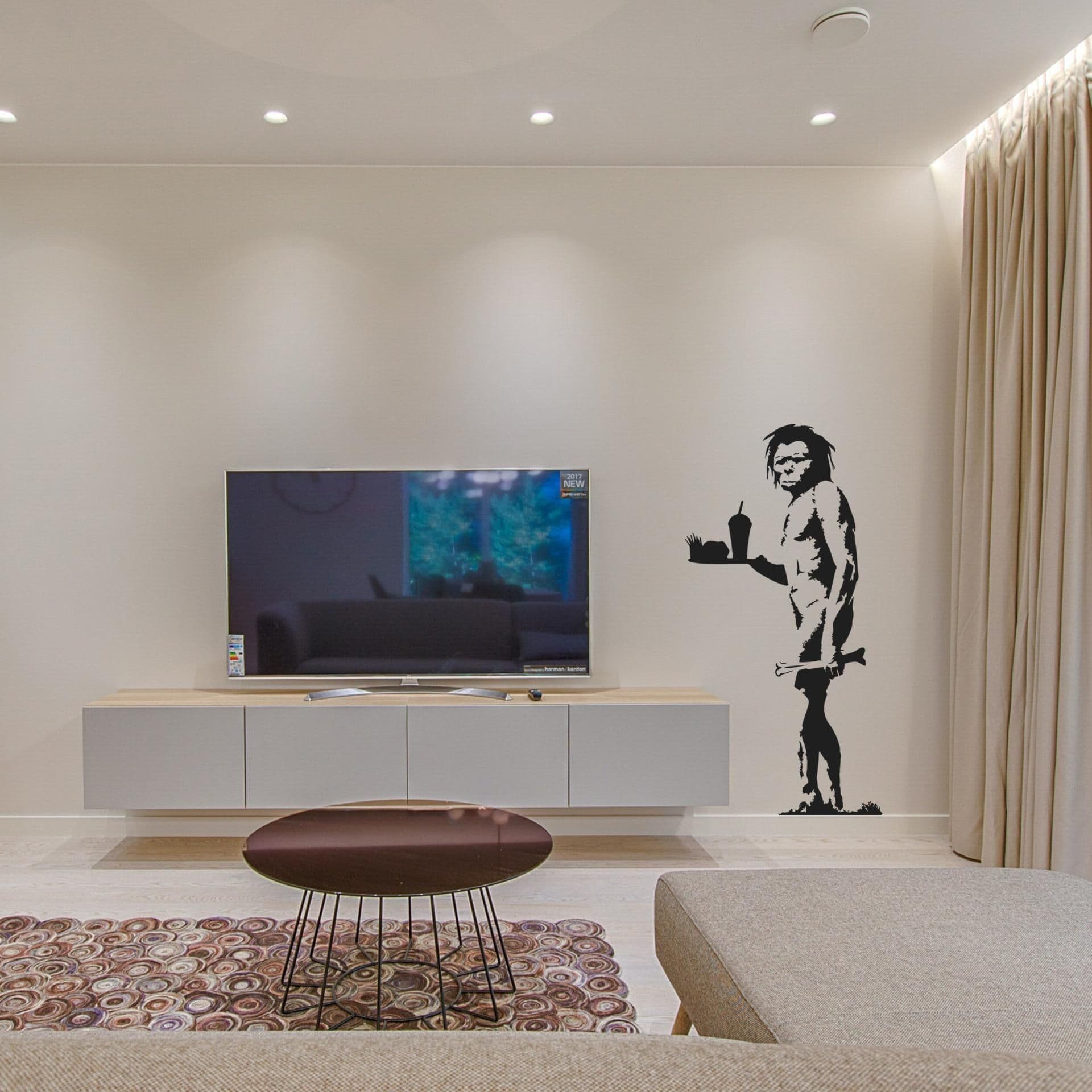 image-Banksy Caveman Art Graffiti Sticker - Cool Cave Man Vinyl Wall Decal