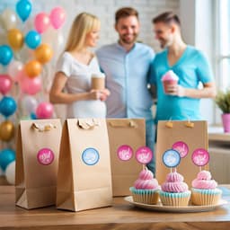 image-Gender Reveal Party Decal Set | Personalized Boy or Girl Stickers | Ice Cream Theme Party Decor | DIY Baby Shower Decorations Labels *!