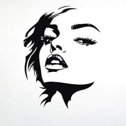 image-Stylized Female Face Wall Decal | Modern Art Wall Sticker Decor | Removable Minimalist Wall Sticker for Bedroom or Salon | Artistic Wall Art