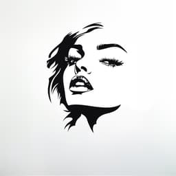 image-Stylized Female Face Wall Decal | Modern Art Wall Sticker Decor | Removable Minimalist Wall Sticker for Bedroom or Salon | Artistic Wall Art