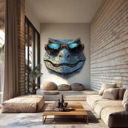 image-Cool Dinosaur Wall Decal with Sunglasses | 3D Raptor Art for Kids & Adults | Jurassic Room Decor | Fun Vinyl Sticker for Living Room Bedroom