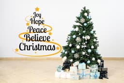image-Heartwarming Christmas Quote Wall Vinyl Sticker - "Joy Hope Peace Believe Christmas"
