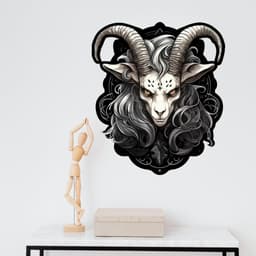 image-Zodiac Goat Wall Decal in Gothic Pop Surrealism Style