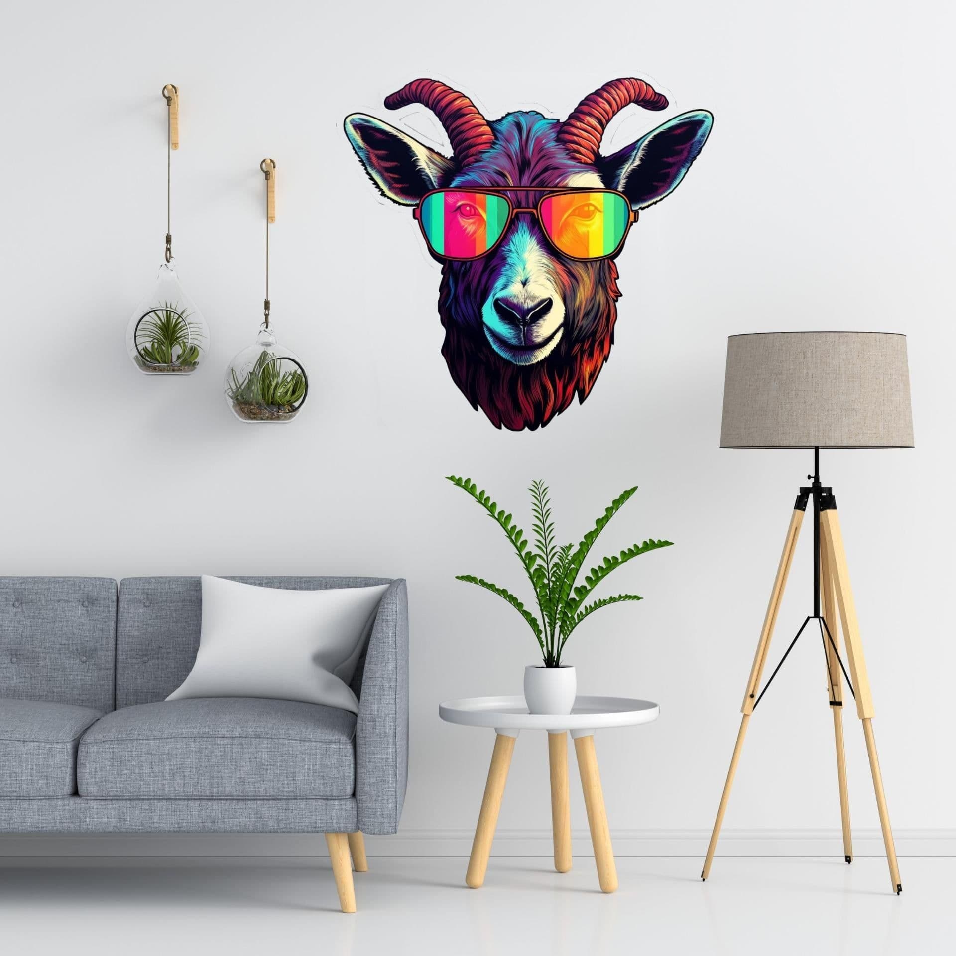 image-Avant-Garde Goat with Sunglasses Wall Decal