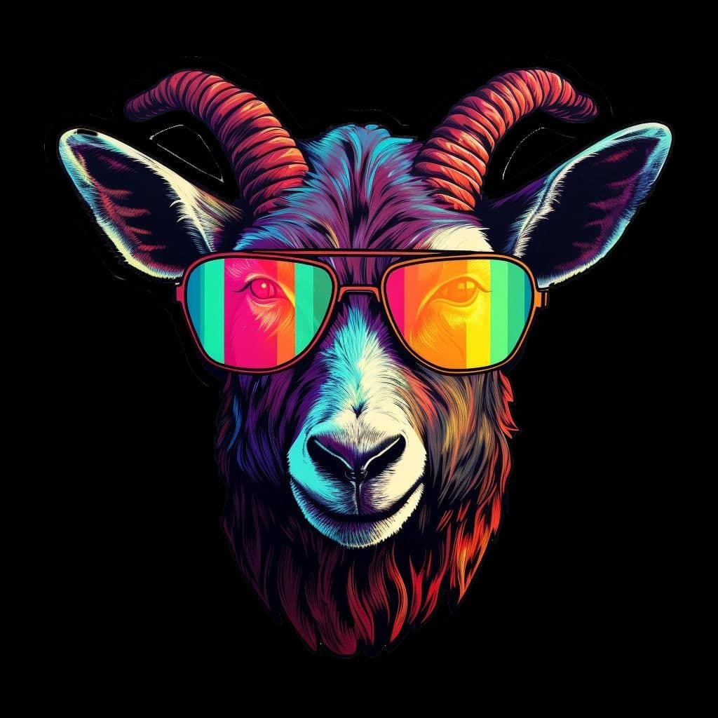 image-Avant-Garde Goat with Sunglasses Wall Decal