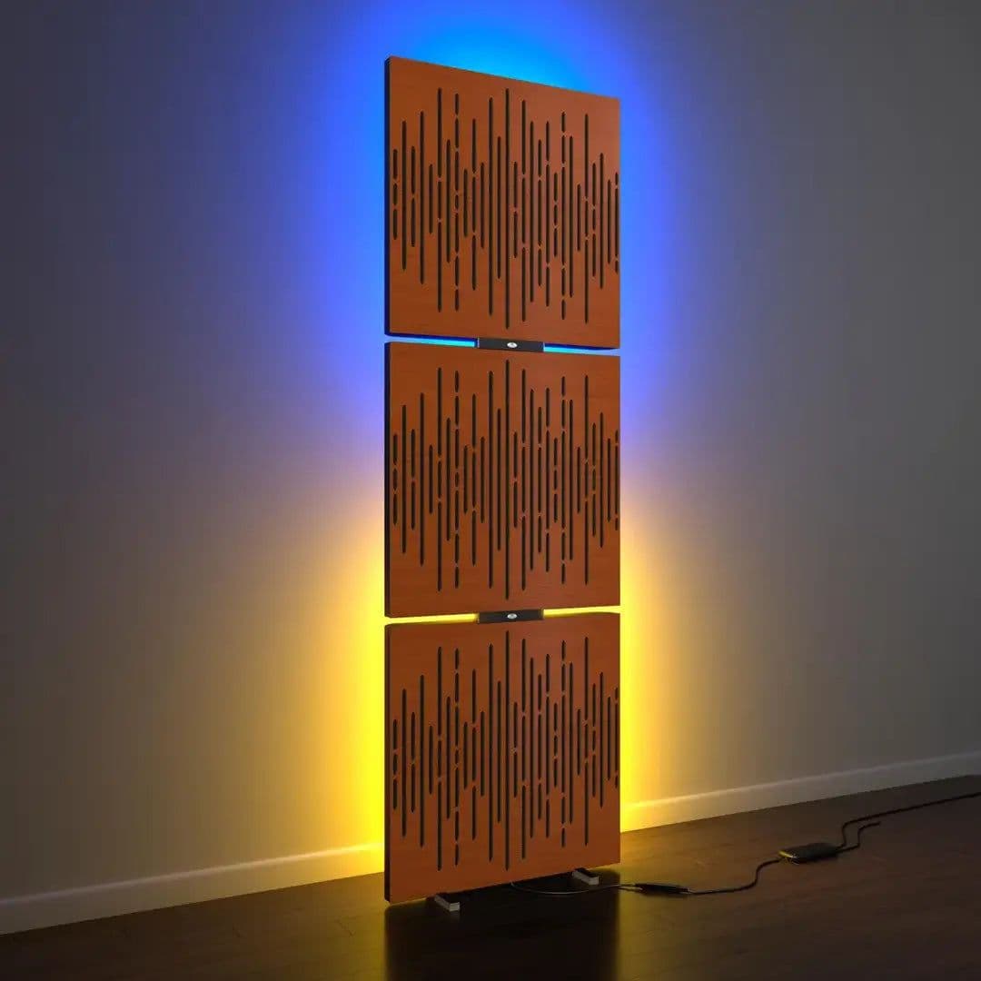 image-3-Pack WAVE Acoustic Panels with RGB LED Stand Light