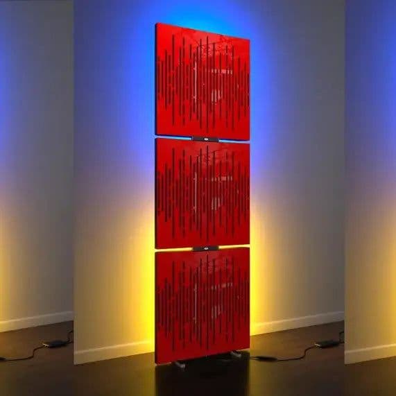 image-3-Pack WAVE Acoustic Panels with RGB LED Stand Light