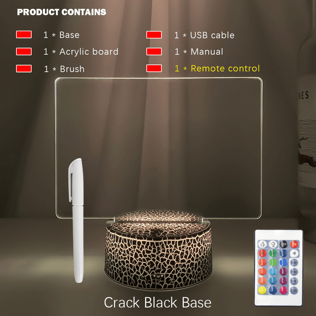 image-Touch Control Base Rewritable 3D Night Light with Message Board