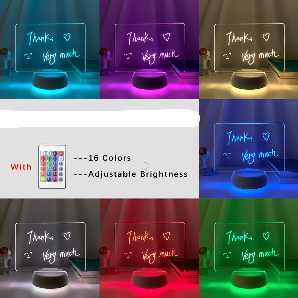 image-Touch Control Base Rewritable 3D Night Light with Message Board