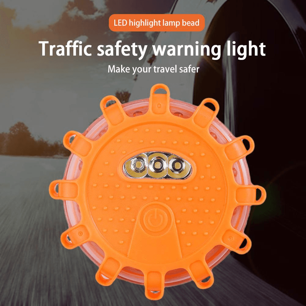 image-LED Roadside Safety Beacon Disc Car Flashing Warning Flare Lights