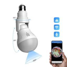 image-Night Vision 360 Wifi Panorama Camera Bulb
