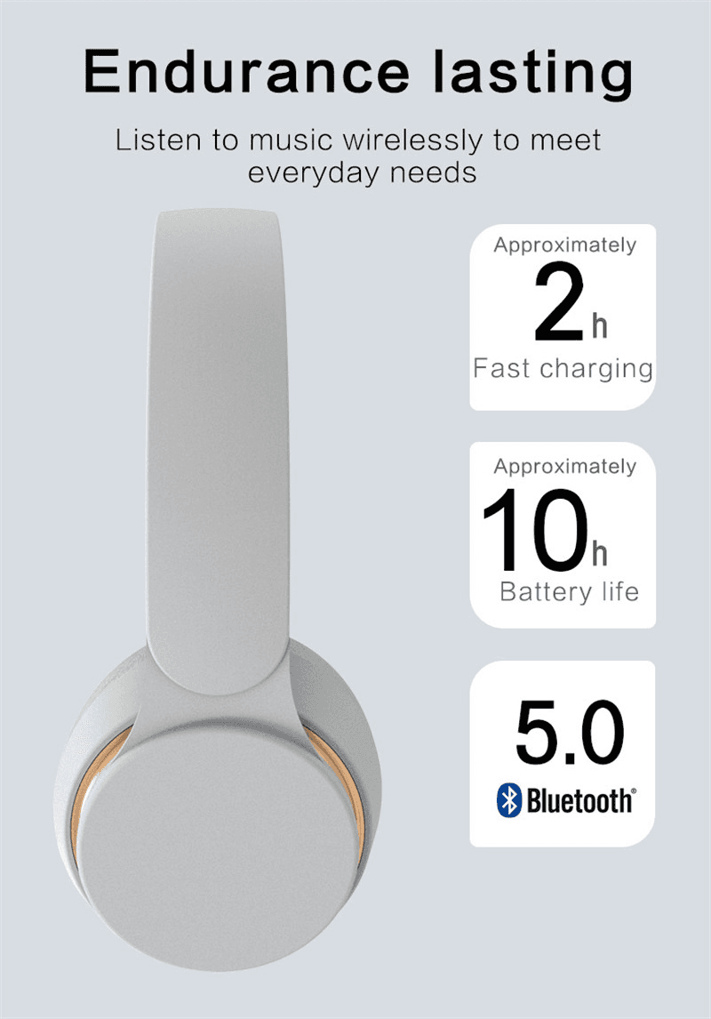 image-Ultra Long Battery Life Bluetooth 5.0 Wireless Stereo Headphones