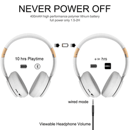 image-Ultra Long Battery Life Bluetooth 5.0 Wireless Stereo Headphones