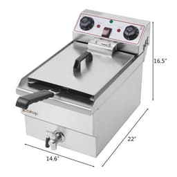 image-12.5qt/11.8l Stainless Steel Faucet Single Tank Deep Fryer