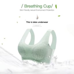 image-Thailand Latex Underwear Women's Bra Seamless Steel Ring Bra