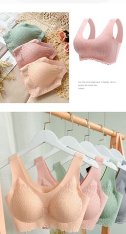 image-Thailand Latex Underwear Women's Bra Seamless Steel Ring Bra