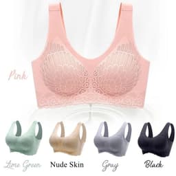 image-Thailand Latex Underwear Women's Bra Seamless Steel Ring Bra