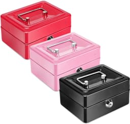 image-Small Metal Money Bank with Lock Coin Cash Safe Box Piggy Bank
