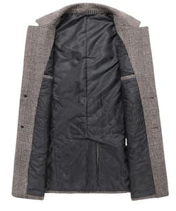 image-Fashion Plaid Single Breasted Jackets Men's Wool Coats
