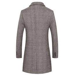 image-Fashion Plaid Single Breasted Jackets Men's Wool Coats