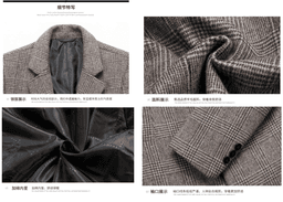 image-Fashion Plaid Single Breasted Jackets Men's Wool Coats