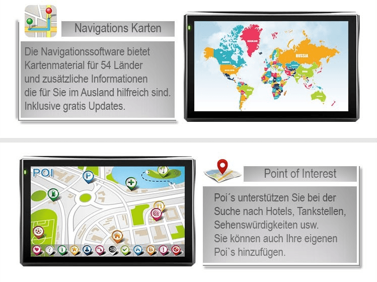 image-X7 7 inch GPS Navigation Device Car Europe Map