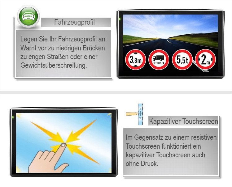 image-X7 7 inch GPS Navigation Device Car Europe Map