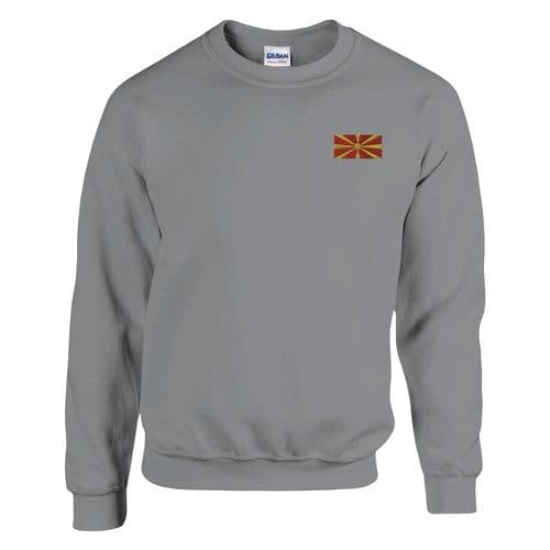 image-Sweat-shirt Drapeau de la Macédoine du Nord en broderie