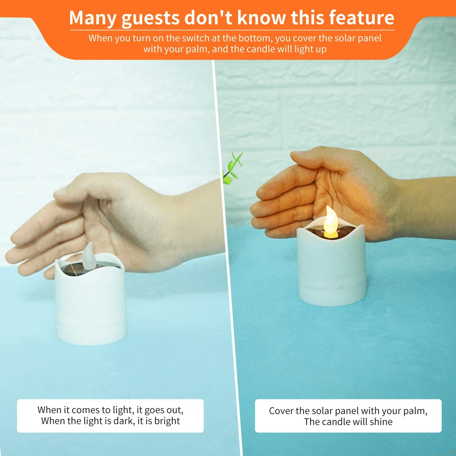 image-Solar Powered LED Candle Lights for Wedding Party Christmas Decoration