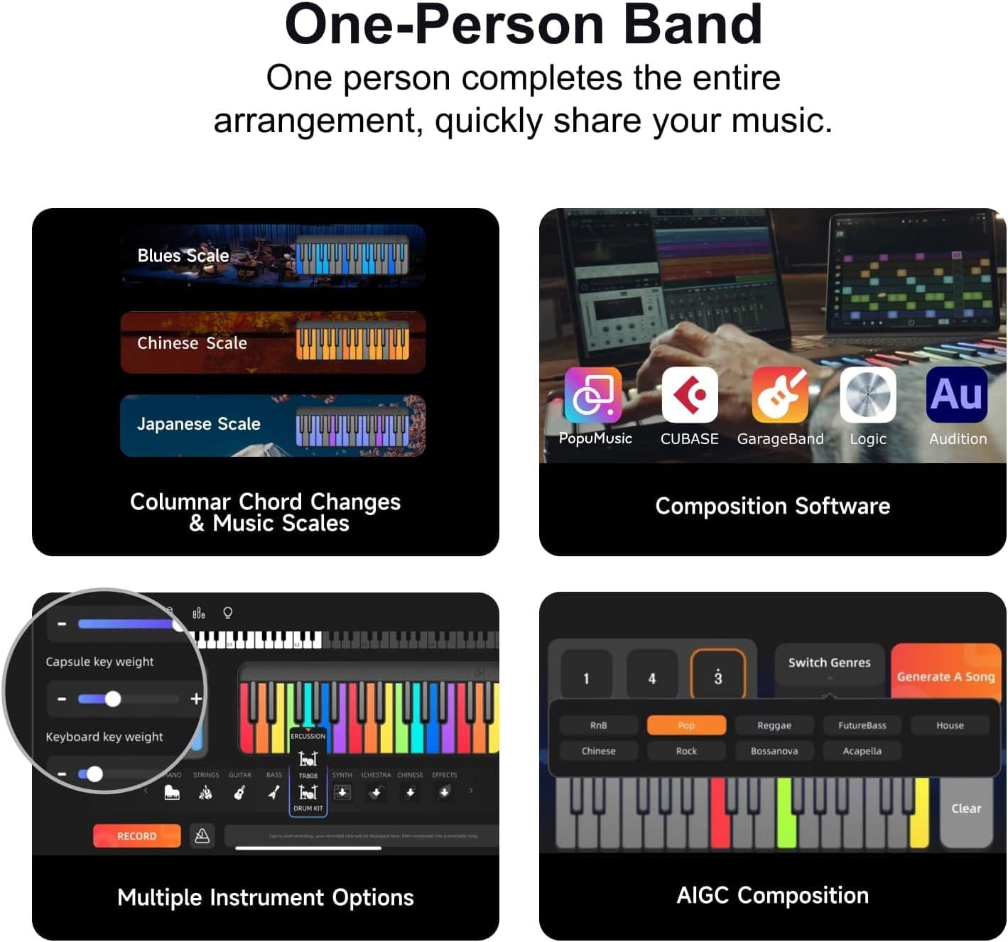 image-Smart Piano Keyboard with MIDI Controller