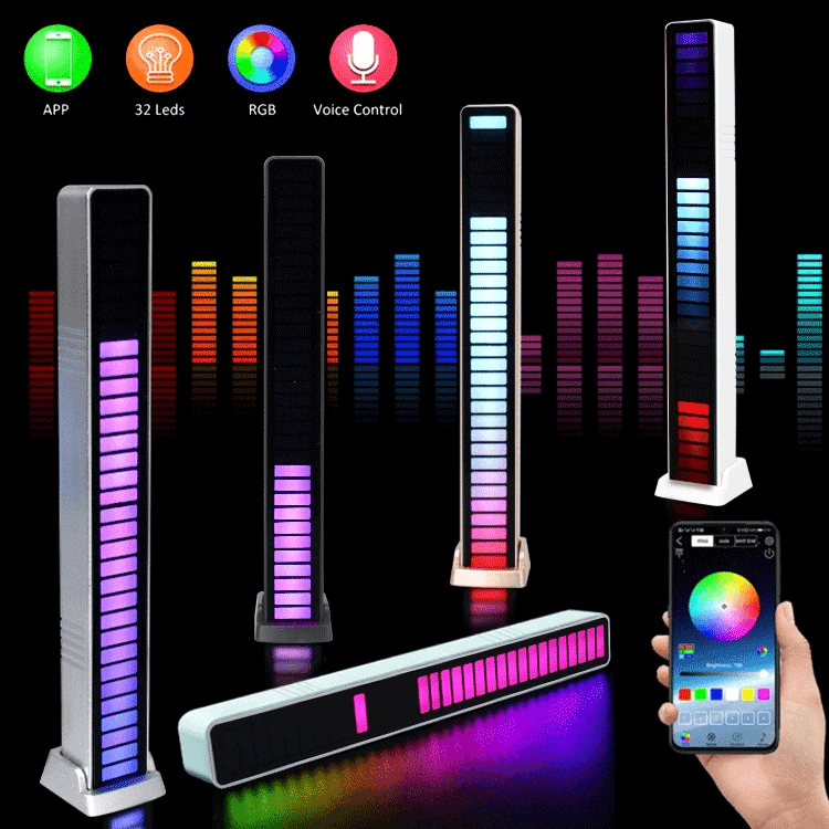 image-RGB LED Music Sound Control LED Symphony Pickup Light