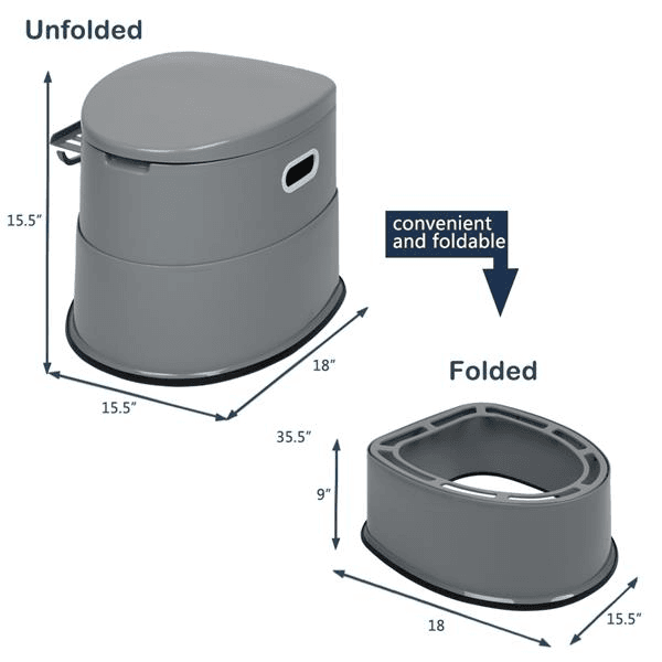 image-Outdoor Portable Toilet with Non-slip Mat