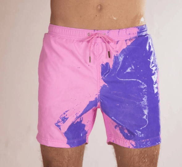 image-Summer Men Temperature Sensitive Color Changing Beach Swim Pants