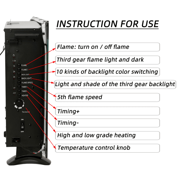 image-42 Inches 10 Colors Backlight Wall-Mounted Electronic Fireplace