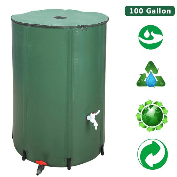 image-50/100 Gallon Folding Rainwater Barrel Water Collector