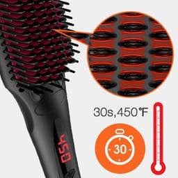 image-Miropure Enhanced Hair Straightener Brush with Anti-Scald