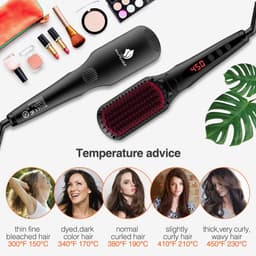 image-Miropure Enhanced Hair Straightener Brush with Anti-Scald