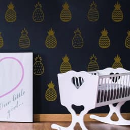 image-Chic Vinyl Wall Decals: Golden Pineapple Stylish Wall Stickers