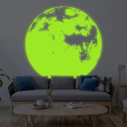 image-Glowing Moon Wall Decor, Luminous Celestial Room Artwork, Lunar Inspired Home Decoration