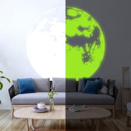 image-Glowing Moon Wall Decor, Luminous Celestial Room Artwork, Lunar Inspired Home Decoration