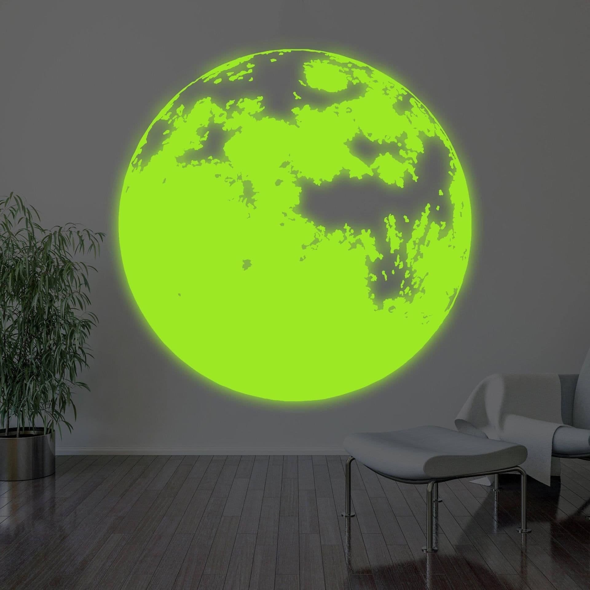 image-Glowing Moon Wall Decor, Luminous Celestial Room Artwork, Lunar Inspired Home Decoration