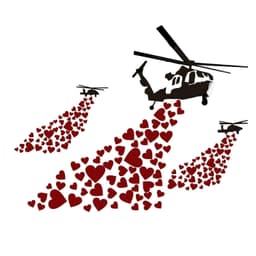 image-Urban Love Helicopter Wall Decal: Captivating Street Art Graffiti Sticker