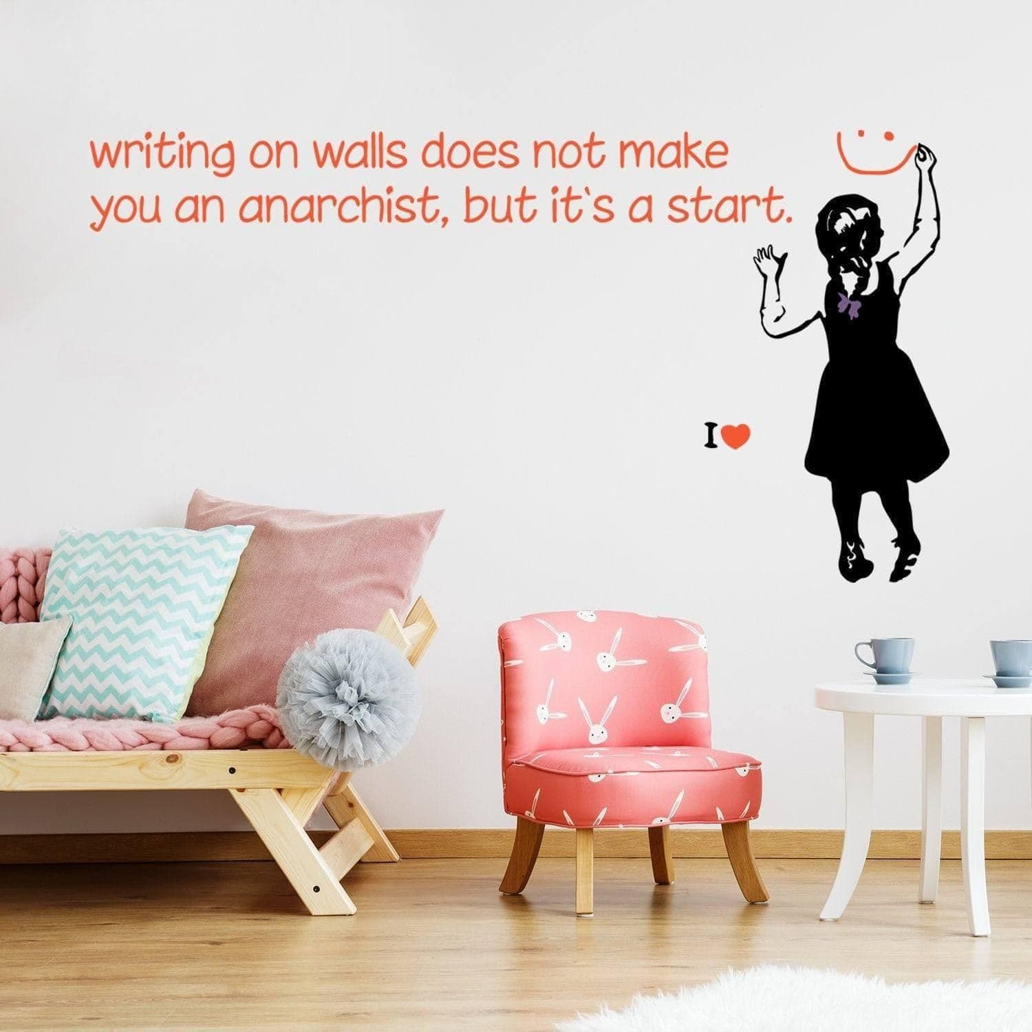image-Edgy Attitude Wall Sticker, Spirit Inspired Adhesive Wall Art Decal
