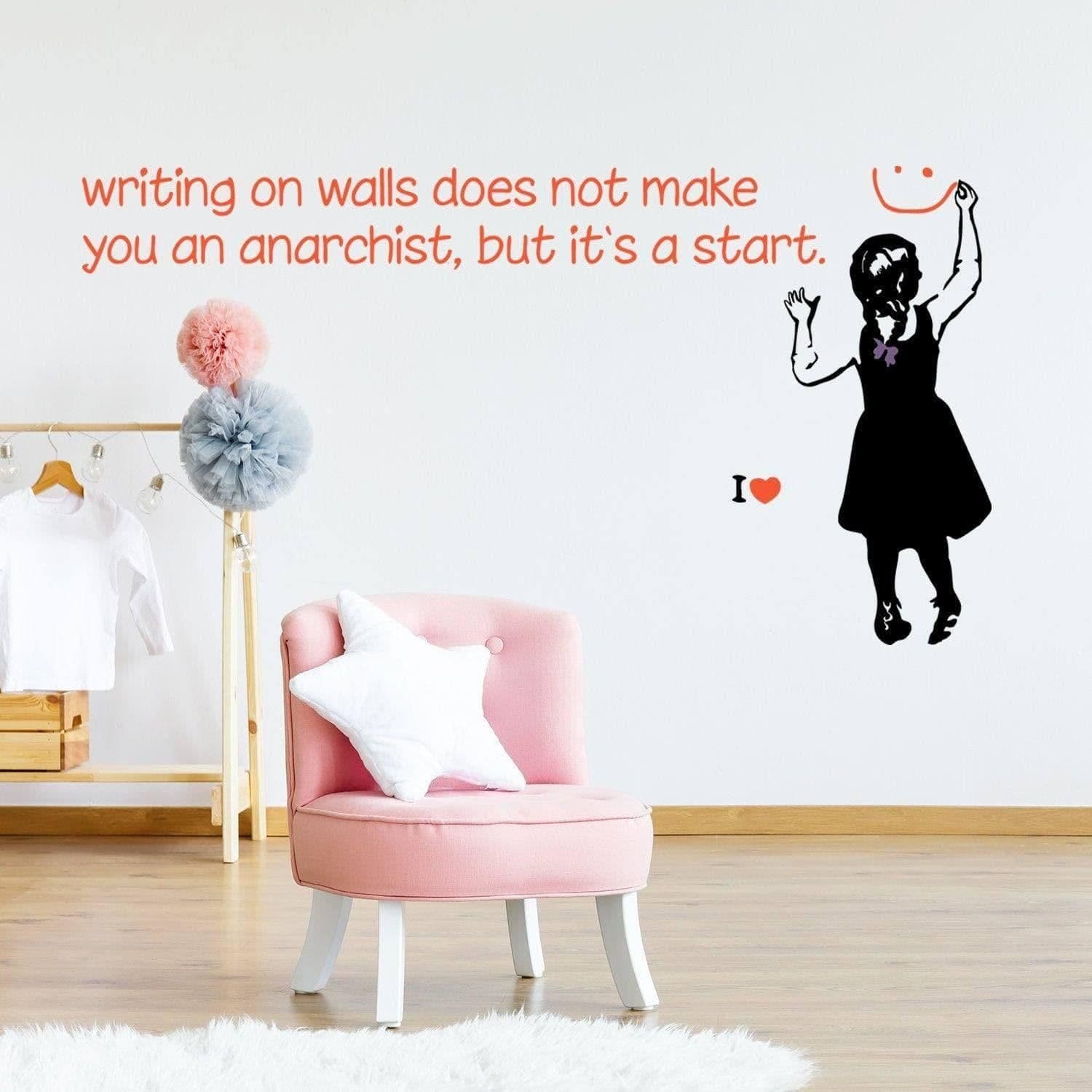 image-Edgy Attitude Wall Sticker, Spirit Inspired Adhesive Wall Art Decal