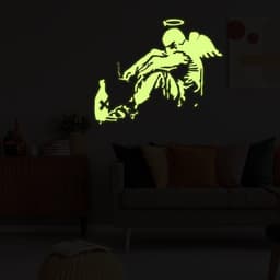 image-Glowing Guardian Angel Wall Sticker Decal - Luminescent Spiritual Home Decor Wall Art