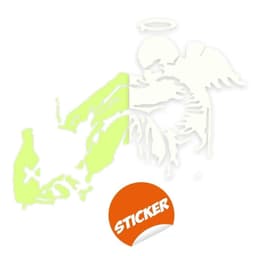 image-Glowing Guardian Angel Wall Sticker Decal - Luminescent Spiritual Home Decor Wall Art