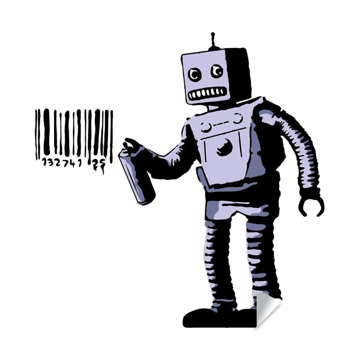 image-Barcode Robot Wall Vinyl Sticker - Urban Street Art Decal