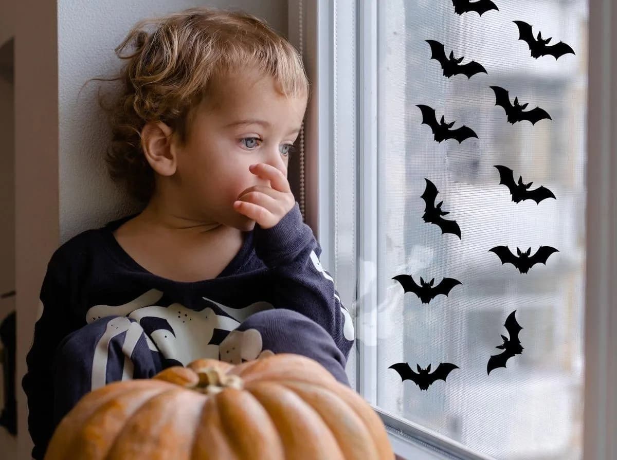 image-Elegant Halloween Bat Window Stickers, 25 Pack, Spooky Seasonal Decor Decals
