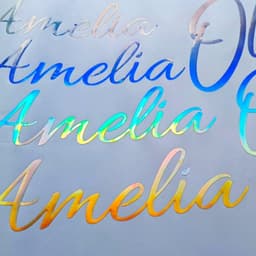 image-Personalized Rainbow Holographic Vinyl Decals, Custom Name Stickers