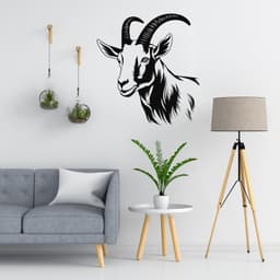 image-Graceful Goat Wall Decal - Bring Serenity to Your Space